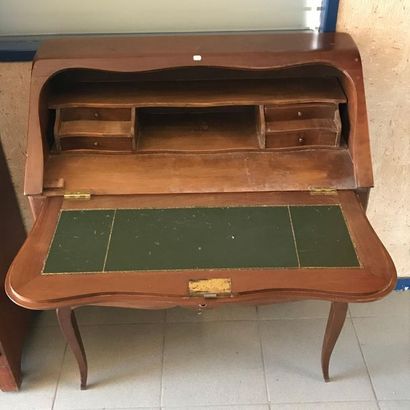 null Louis XV style sloping desk opening by a flap and three drawers.