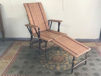 null Deck chair in woven rattan.

Adaptable backrest, removable footrest. 

First...