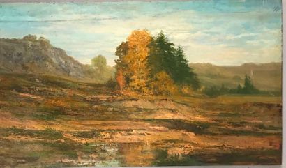null Set of three 19th century oils

- Oil on canvas

bush character

30 x 46 cm

-...