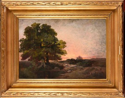 null French school of the XIXth century

Landscape at sunset

On its original canvas

46...
