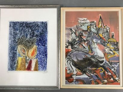 null Set includes four framed pieces:

-Jean-Pierre THOMAS (1943)

The Horse

1989

69...
