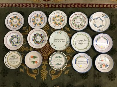 Collection of fifteen old earthenware message...