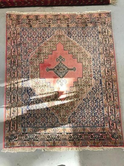 null Set of three woollen rugs and five small carpets. 

Two mechanical carpets are...