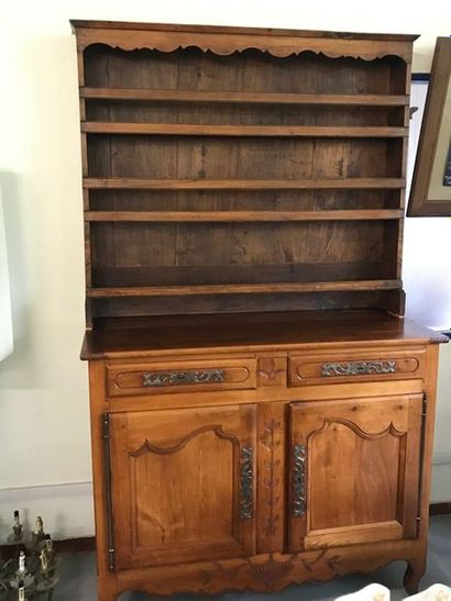 null Natural wood china cabinet opening by two doors and two drawers. 

XIXth century

H....