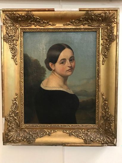 null French school of the XIXth century 

Portrait of a young girl

Oil on canvas

Wooden...