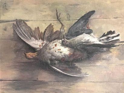 null Grey partridge and thrush

Oil on canvas

Signed and dated lower left "Bake...?"

46...