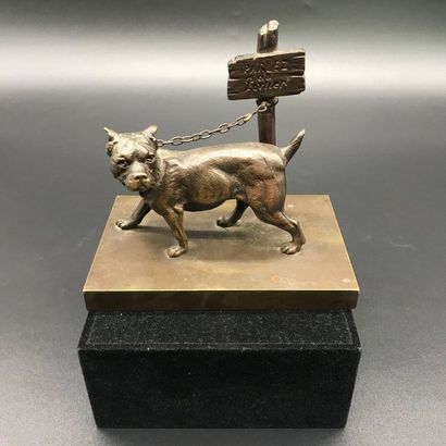 null "Talk to the doorman."

Bronze with brown patina on terrace

Dog

12 x 13.5...