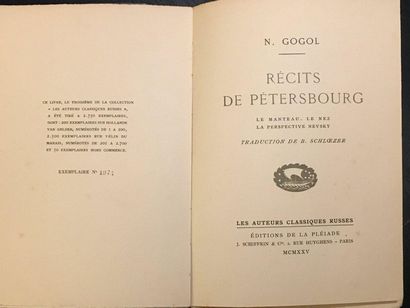 GOGOL Nicolas (1809-1852)

Récits de Pétersbourg....