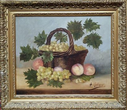 null ECOLE FRANCAISE Fin XIXe siècle

Nature morte aux raisins et pêches

Huile sur...