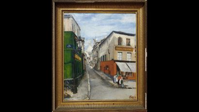 null FRENCH SCHOOL of the 20th century 

Streets in Montmartre

Pair of oils on canvas

Signed...