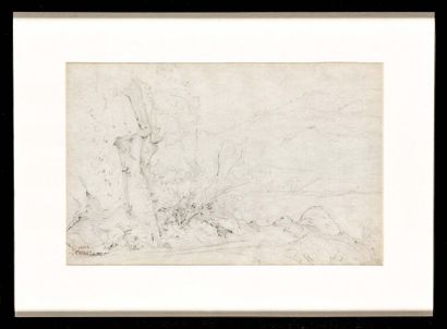 null "Camille COROT (1796-1875) ""Étude d'arbres en bord de rivière - Étude de place...