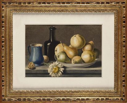 null J.T. PRIN (active 1820-1830) Still life in compotier Watercolour, signed lower...