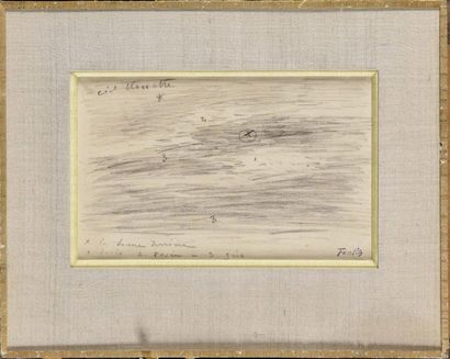 null Henri FANTIN-LATOUR (1836-1904) Etude de ciel Dessin au crayon noir avec annotation...