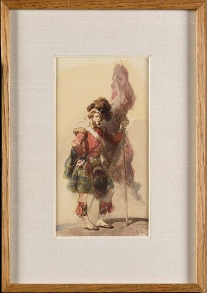 null Eugène LAMI (1800-1890) Enseigne du 79ème régiment des Highlanders au camp de...