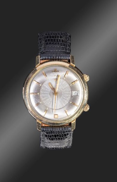  "JAEGER-LECOULTRE ""Memovox GMT World Time"" VERS 1960 Rare montre bracelet avec...