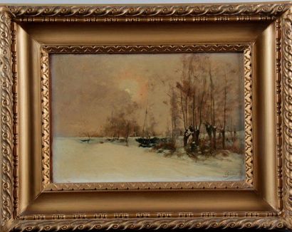 null Laurent GUÉTAL (1841-1892) Effet de neige dans la grande prairie du petit séminaire....