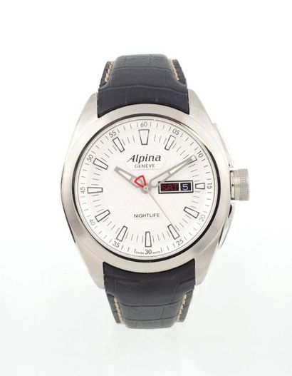 null ALPINA Ref :1842468. Alpina Nightlife Club men's watch, stainless steel with...
