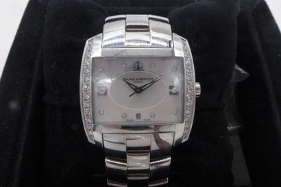 null BAUME & MERCIER Bracelet watch, Hampton Spirit, stainless steel. Rectangular...