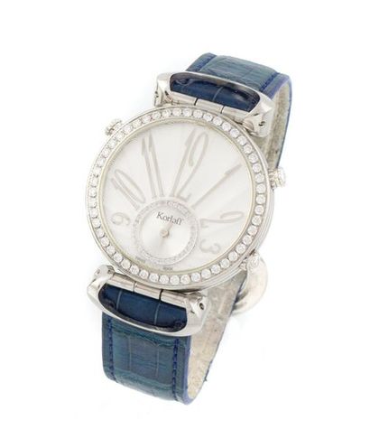 null KORLOFF Voyager. Reversible steel watch set with diamonds (1.74 carat G.vs)...