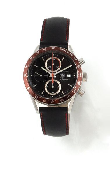 null TAG HEUER Year 2008. 16 gauge. Carrera with chronograph, Swiss. Reference CV2013-2,...