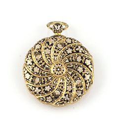 null GITEAU, ÉLEVE DE BRÉGUET 18K yellow gold gusset watch with round shape, dial...