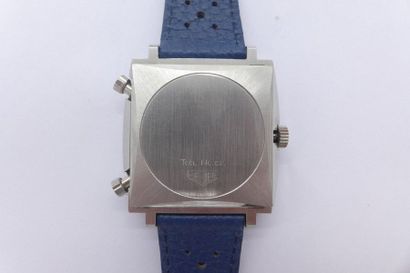 null HEUER MONACO. Around 1970. Ref. 1133/163361. Automatic rectangular steel chronograph....