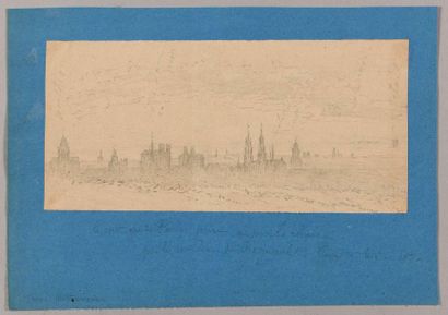 null "JOSEPH BETTANNIER (1817-1882) View of Paris taken from the tomb of Henri Regnault...