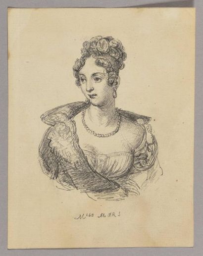 null "ÉCOLE FRANÇAISE, DÉBUT DU XIXè SIÈCLE Portrait de mademoiselle Mars (1779-1847)...