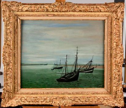 null ANDRÉ DERAIN (1880-1954) Gravelines, Entrée du Port, 1934-35 Oil on canvas Signed...