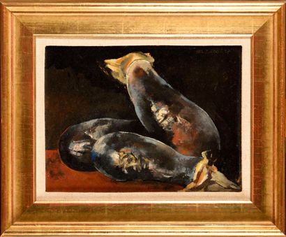 null RODOLPHE-THÉOPHILE BOSSHARD (CHE/ 1889-1960) Still life with aubergines Signed...