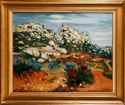 null YVES BRAYER (1907-1990) Bergerie au pied des baux, 1973 Huile sur toile Signé...