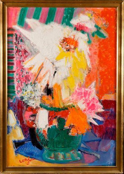 null BERNARD LORJOU (1908-1986) Bouquet Huile sur toile Signé en bas à gauche 110...