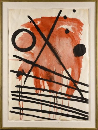 null ALEXANDER CALDER (1898-1976) Untitled Signed, dated and dedicated 'a Medea and...