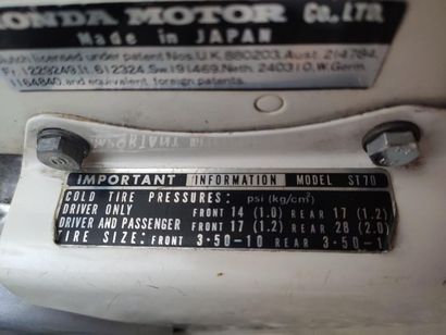 1969 HONDA DAX Cadre numéro ST70-555481

Moteur numéro ST70E-132758



Le modèle...