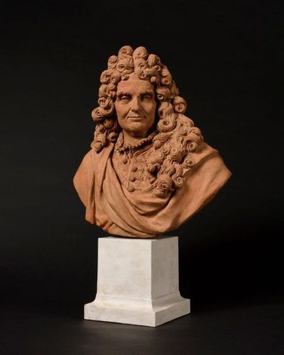 null French school of the 18th century
Portrait of a gentleman 
Terracotta bust 
Size...