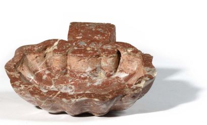 Red marble stoup from Languedoc, in the shape...