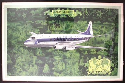 null Lucien BOUCHER (1889 - 1971) 

Air France - Vickers Viscount 

Poster attributed...