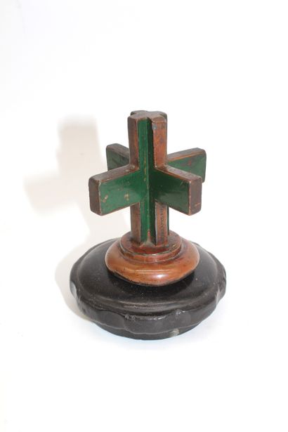 null Pharmacy Cross

Mascot marked "Pat. Apld. For" and numbered 6198 under the base....
