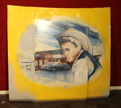 null American hood - James Dean

Hood of an American vehicle, painted with a scene...