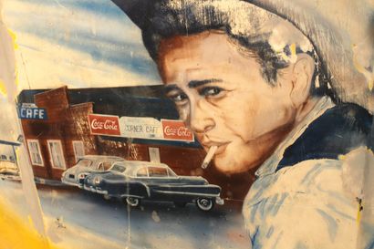 null American hood - James Dean

Hood of an American vehicle, painted with a scene...