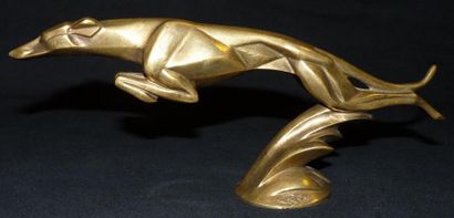null Lévrier signé C.Brau, France, 1925-1930, Bronze nickelé, grand modèle, haut...