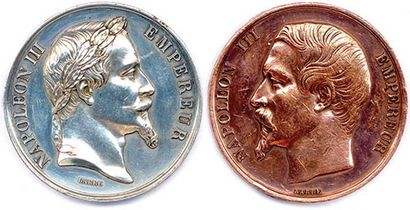 TWO MEDALS WITH THE EFFIGY OF NAPOLEON III...