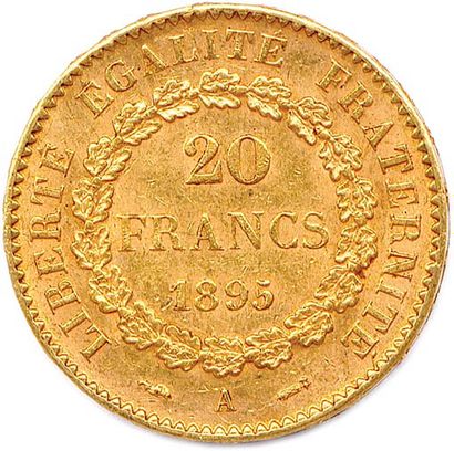 null IIIE RÉPUBLIQUE 1870-1940 20 Francs or au Génie 1895 Paris. Très beau.
