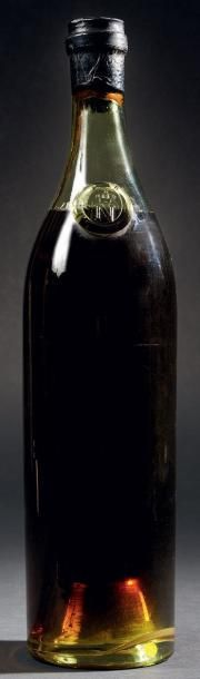 null Rare bouteille de fine Napoléon, en verre soufflé, au chiffre « N » sous couronne...