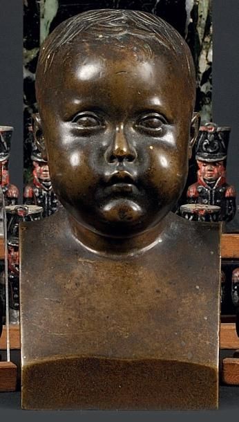 RUTXHIEL Henri Joseph (1775-1837), d'après « Le Roi de Rome » Buste en bronze patiné...