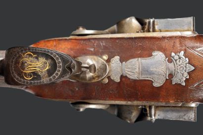 null Important et beau fusil de chasse double à silex du roi Jérôme (1784-1860)....