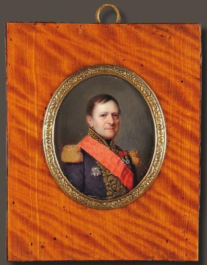 LECHENETIER Ambroise (1797-1877) « Portrait en buste d'un général de division portant...