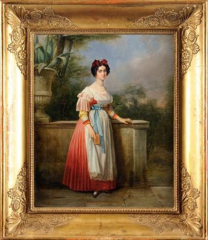 GUËT Charlemagne Oscar (Meaux 1801 - Paris 1871) « Portrait de Vittoria Caldoni,...