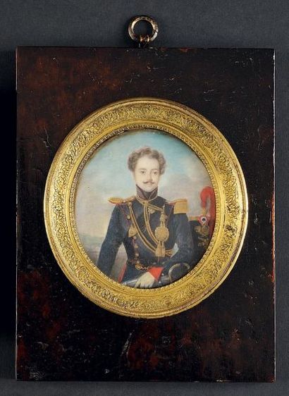 Ecole française du début du XIXè siècle « Officier d'artillerie montée vers 1830....