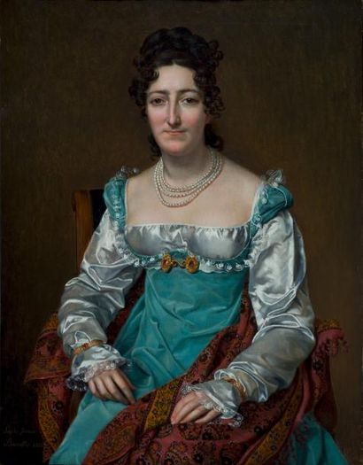 RUDE Sophie, née FREMIET (Dijon 1797 - Paris 1867) « Portrait de femme enveloppée...